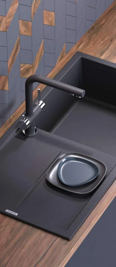 Мойка для кухни Omoikiri Sumi 100-BL 100 см черная, черные - фото 5