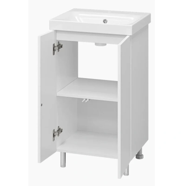 Тумба под раковину напольная Misty Лира 50 см белая, моноблок - фото 5