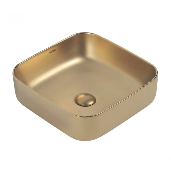 Раковина Abber Rechteck 38,5 см золото матовое - фото 1