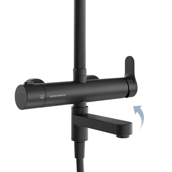 Душевая стойка Kerama Marazzi Fonte черная матовая, настенные - фото 7