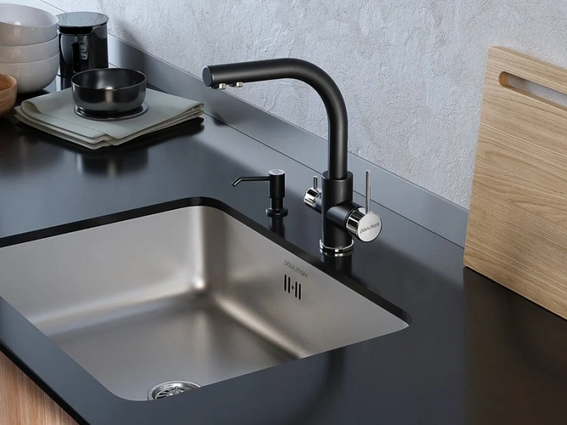 Смеситель для кухни Paulmark Essen антрацит, современные, hi-tech - фото 3