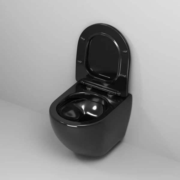 Унитаз подвесной Grossman Color черный, с горизонтальным, прямым выпуском, с прямым выпуском - фото 7