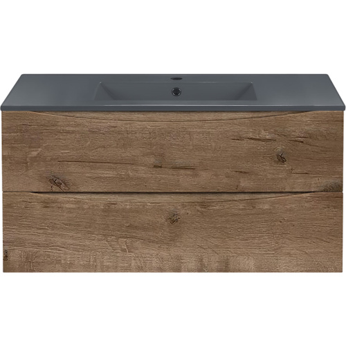 Тумба под раковину подвесная Vincea Mia 100,6 см V.Oak, моноблок - фото 5