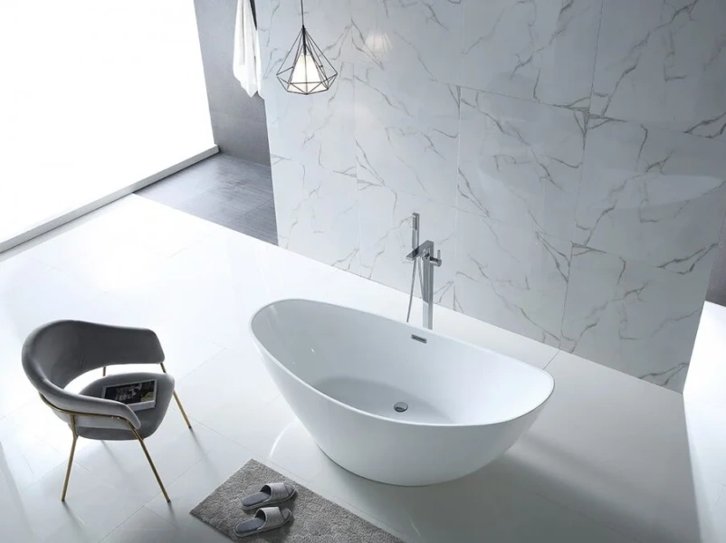 Акриловая ванна Abber 184х79 см белая, без гидромассажа, большие, глубокие - фото 5