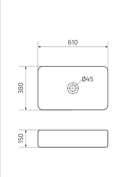 Раковина GID Geometrico N9599 61 см белая - фото 2