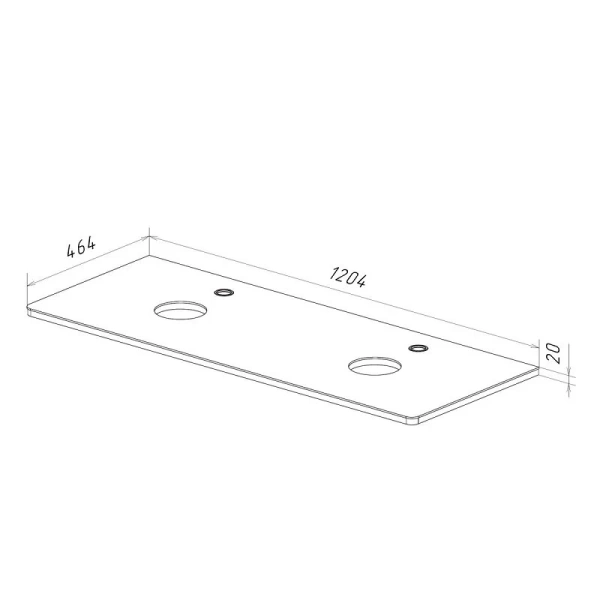 Столешница Lemark Olivia 125 см стеклянная, в наличии - фото 2