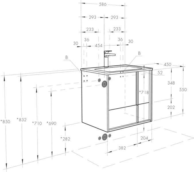 Тумба под раковину подвесная Акватон Ривьера 60 см белая матовая index_1 - фото 10