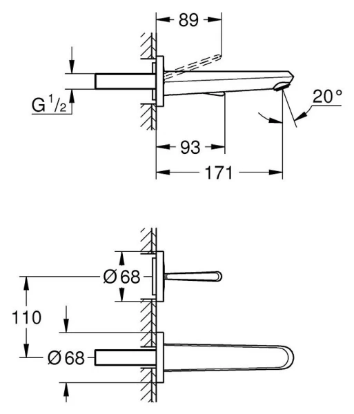 Смеситель для раковины, хром, Grohe Eurodisc Joy 19968000, для раковины - фото 2
