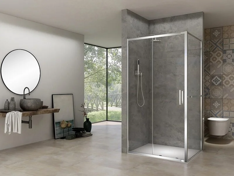 Душевой уголок Black&White Stellar Wind 7151200 + 720900 120x90 см профиль хром, в наличии - фото 10