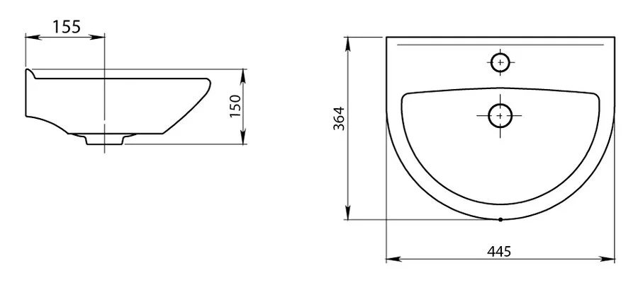 Раковина Santeri Родничок 45 см мини - фото 2