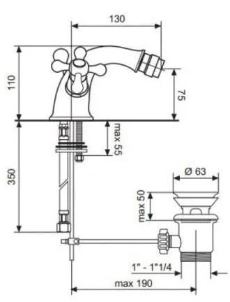 Смеситель для биде Emmevi Deco Classic 12014 - фото 2