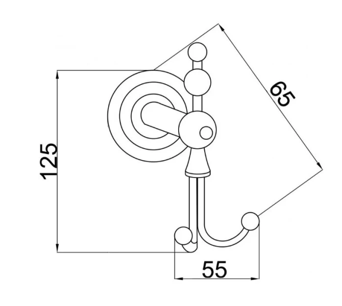 Крючок для ванной Boheme Brillante двойной - фото 2