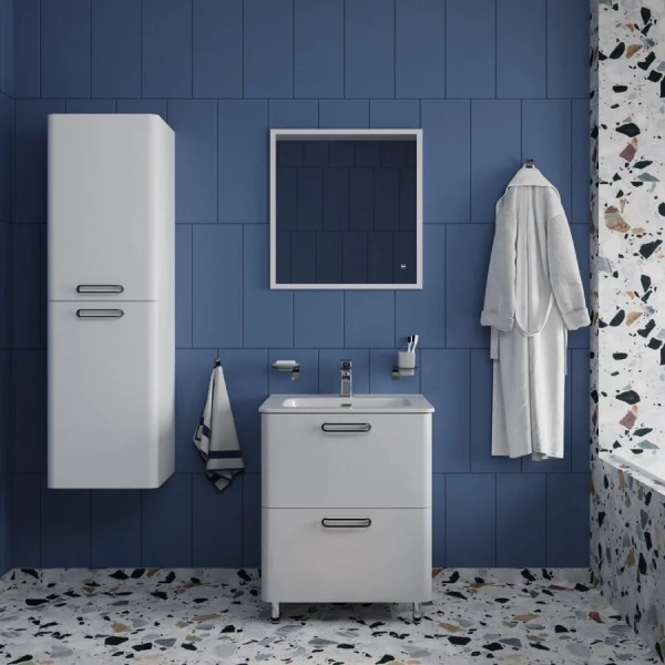 Тумба с раковиной напольная IDDIS Brick 60 см белая, недорогo, комплект (набор) - фото 8