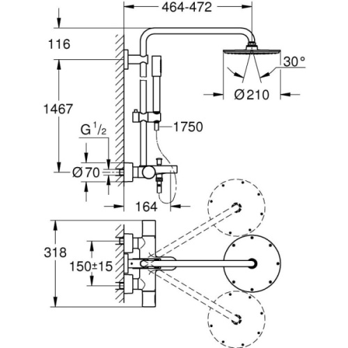 Душевая система Grohe Rainshower System 27641000 - фото 2