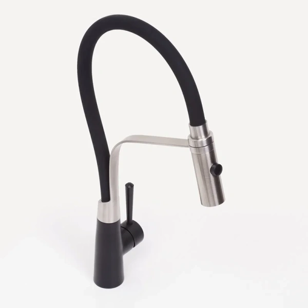 Смеситель для кухни WasserKRAFT с гибким изливом, высокие, из нержавеющей стали, округлая форма - фото 5