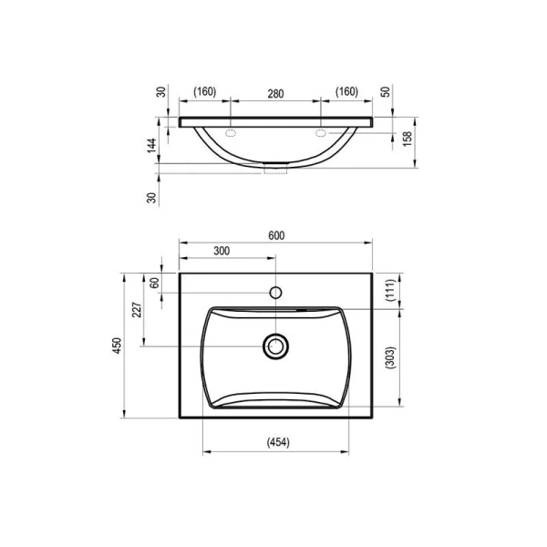 Раковина мебельная Ravak Classic II 60 см белая, в наличии - фото 2