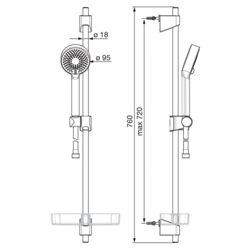 Душевой гарнитур Oras Apollo 544 - фото 2