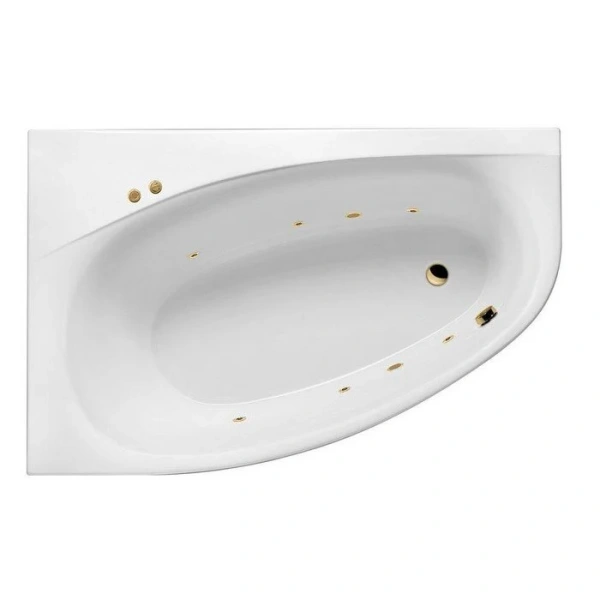 Ванна гидромассажная Excellent Kameleon Soft 170 x 110 см, левая, белый/золото, WAEX.KML17.SOFT.GL - фото 1