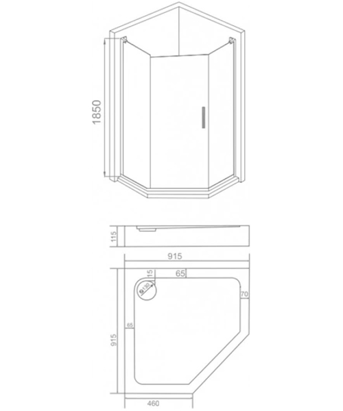 Душевой уголок BAS Pandora 90х90 см профиль хром - фото 3