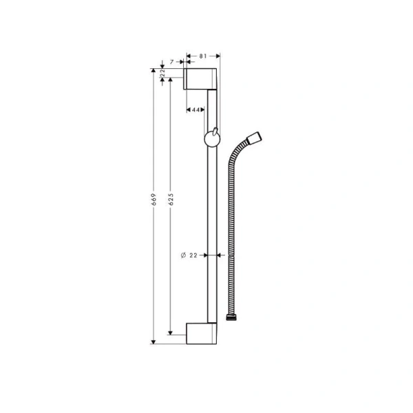 Штанга для душа Hansgrohe Crometta со шлангом - фото 2