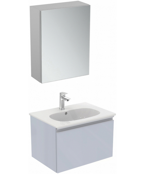 Тумба под раковину подвесная Ideal Standard Tesi 60 см светло-серый глянцевый, современная, hi-tech - фото 3