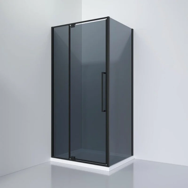 Душевой уголок Black&White Stellar Wind 90x90 см профиль черный, стекло серое - фото 1