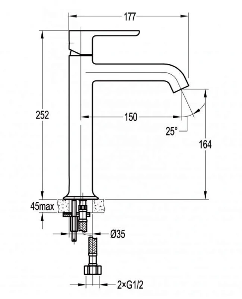 Смеситель для раковины Cezares Eco брашированное золото, для раковины - фото 2