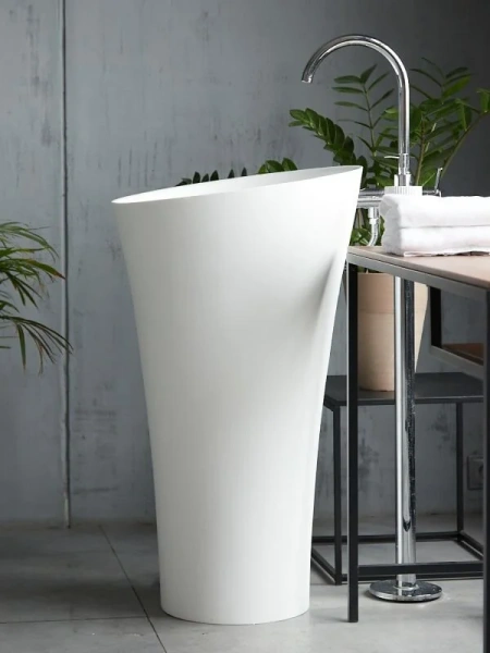 Раковина напольная Montebianco Pisa Cono 50 см белая, 60 см - фото 6