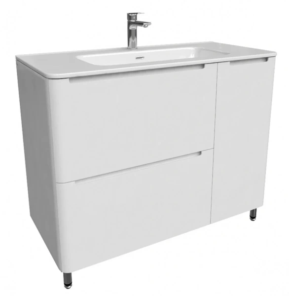 Тумба с раковиной напольная IDDIS Edifice 100 см белая - фото 1