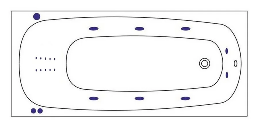 Ванна гидромассажная Whitecross Layla Slim 170 x 75 см, SMART NANO, золото, белый, 0122.170075.100.SMARTNANO.GL - фото 3