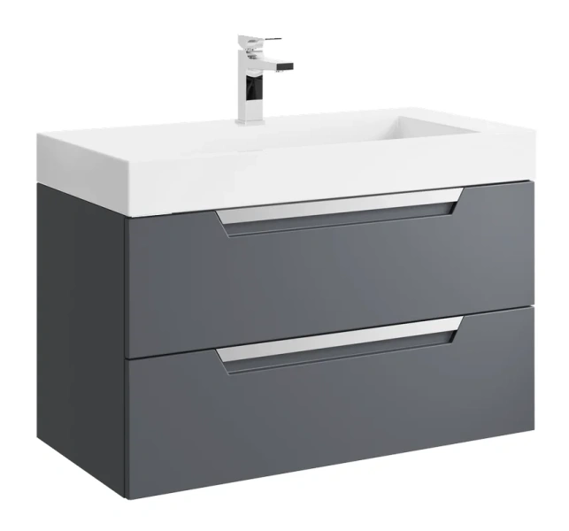 Тумба с раковиной подвесная Aqwella Cube CUB0109 90 см МДФ