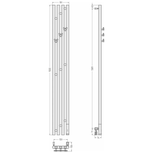 Полотенцесушитель электрический Сунержа Кантата 3.0 15.9x150 см правый другие цветовые решения - фото 3
