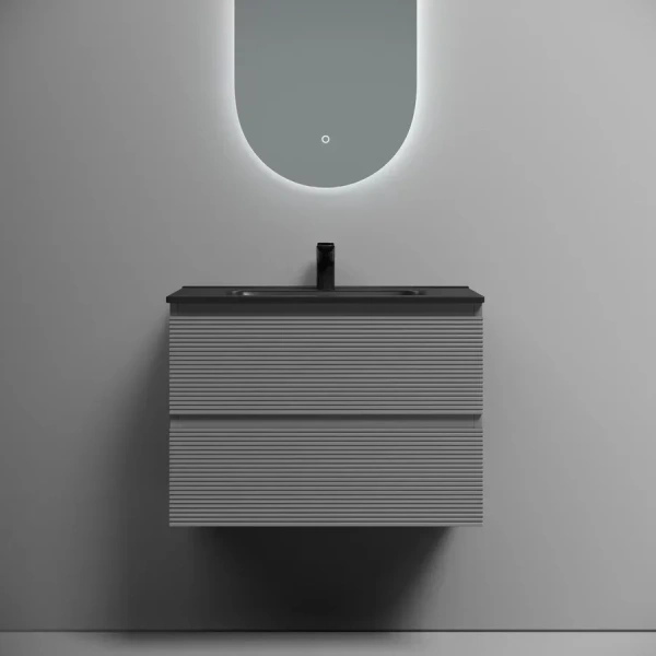 Тумба под раковину подвесная Sancos Folk 70 см Ergraut soft, комплект (набор) - фото 8