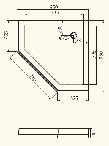 Душевой поддон Migliore 95х95 см декор хром - фото 4