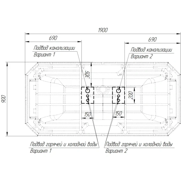 Акриловая ванна Fra Grande Фернандо 4-01-2-0-1-422, 190 x 90 см, рама-подставка на декоративных ножках, комплект панелей, подголовник - 2 шт., белая/хром - фото 3