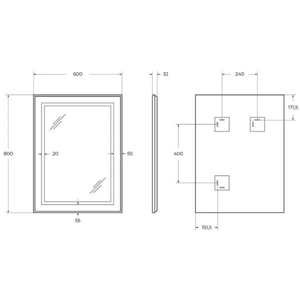 Зеркало с подсветкой BelBagno Kraft 60 см черное, нет в наличии - фото 2