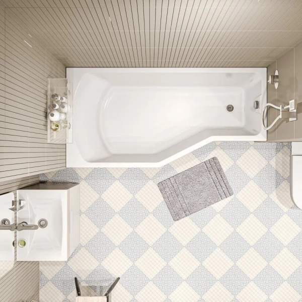 Ванна акриловая Creto Karmen 33-17075L/33-17075R, 170 x 75, левая/правая, белый, асимметричные - фото 5