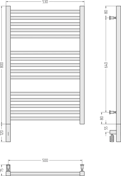 Полотенцесушитель электрический Сунержа Модус 3.0 50x80 см левый сатин - фото 3