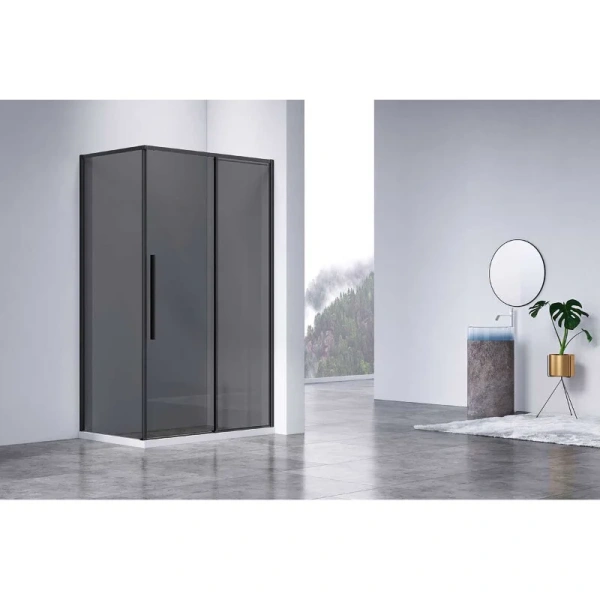 Душевой уголок Vincea Slim-N 110х80 см профиль черный стекло тонированное - фото 4