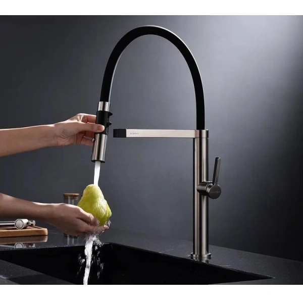 Смеситель для кухни Paulmark Leader никель, на мойку, на столешницу - фото 6