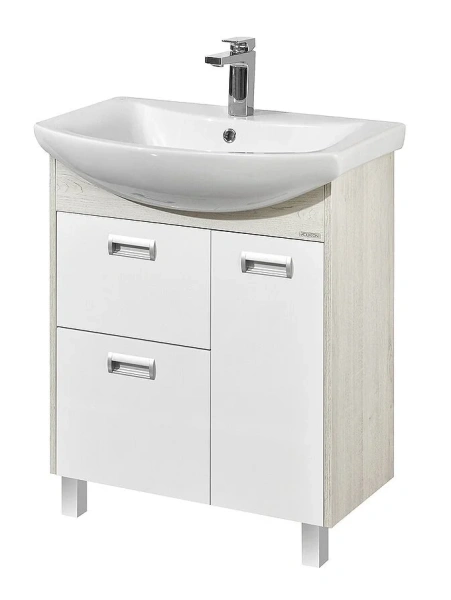 Тумба с раковиной напольная Акватон Бекка 1A208701BAC20 70 см белая/дуб сомерсет