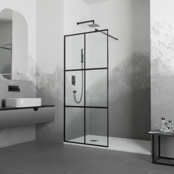 Душевая перегородка RGW Walk In WA-011B 120 см профиль черный - фото 1