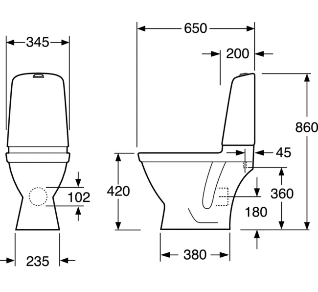 Унитаз компакт Gustavsberg Nautic, с бачком - фото 2