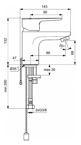 Смеситель для раковины Ideal Standard Ceraplan III Slim хром - фото 2