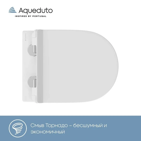 Унитаз подвесной Aqueduto Ovo безободковый, безободковые, сиденье с микролифтом , с антивсплеском - фото 5