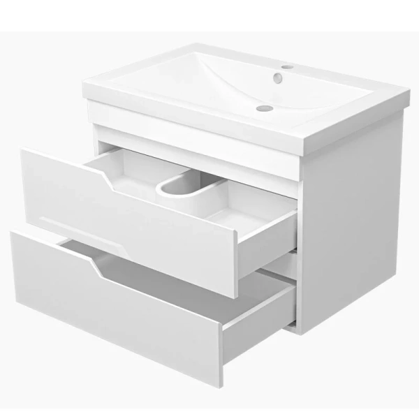 Тумба под раковину подвесная Misty Софт 75 см белая, 75 см - фото 6