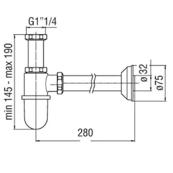 Сифон для раковины Nobili Rubinetterie нержавеющая сталь - фото 2