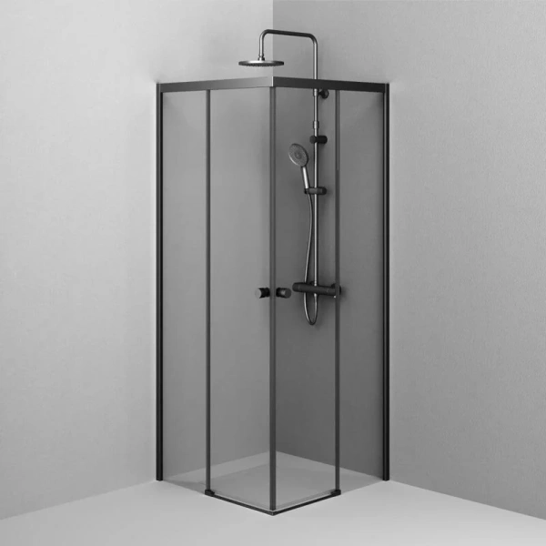 Душевой уголок Am.Pm X-Joy 80x80 см профиль черный матовый, 80х80 - фото 5
