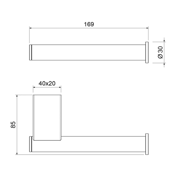 Бумагодержатель Timo Luiro черный - фото 2