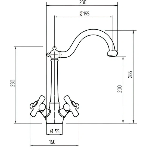 Смеситель для кухни Migliore Provance бронза, для кухни - фото 2